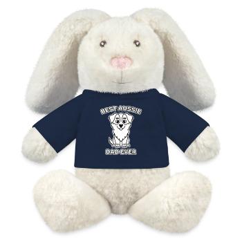 Australian Shepherd Dad Funny Aussie Gift - MiniFeet® RecycelHase® Bunny Cream - french navy - Front