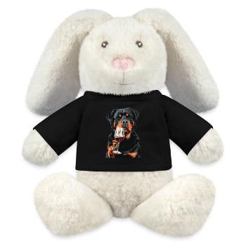 Rottweiler - MiniFeet® RecycelHase® Bunny Cream - black - Front