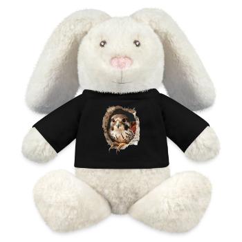 Faucon - Lapin en peluche recyclé MiniFeet® Crème - noir - Devant