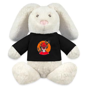 Japanese Girl Oni Demon Mask Samurai - MiniFeet® RecycelHase® Bunny Cream - black - Front