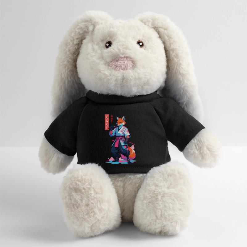 Kitsune Samurai Fox Aesthetic Vaporwave Style MiniFeet® RecycelHase® Bunny Cream