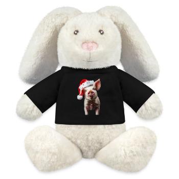 Pig - MiniFeet® RecycelHase® Bunny Cream - black - Front