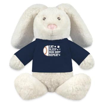 Baseball Sports Joueur de baseball Lanceur Receveur États-Unis - Lapin en peluche recyclé MiniFeet® Crème - bleu marine - Devant