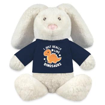 Dinosaur Dino Dinos Prehistoric - MiniFeet® RecycelHase® Bunny Cream - french navy - Front