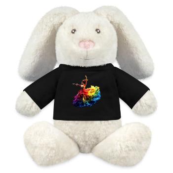 Danseuse de flamenco Arc-en-ciel Robe colorée Danse - Lapin en peluche recyclé MiniFeet® Crème - noir - Devant