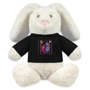 Kanji Japan Oni Demon Mask Ninja Samurai - MiniFeet® RecycelHase® Bunny Cream - black - Front