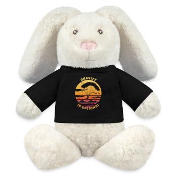 Gravity Is Optional – Paragliding Freedom - MiniFeet® RecycelHase® Bunny Cream - black - Front
