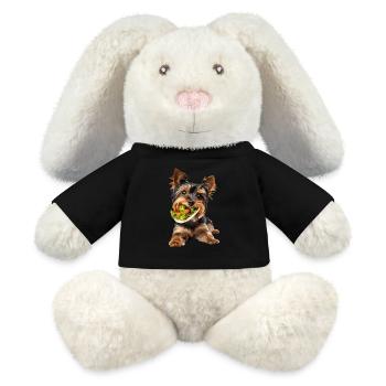 Yorkshire Terrier - MiniFeet® RecycelHase® Bunny Cream - black - Front
