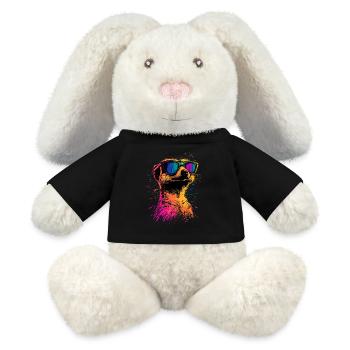 Lunettes de soleil suricate coloré mignon suricate - Lapin en peluche recyclé MiniFeet® Crème - noir - Devant