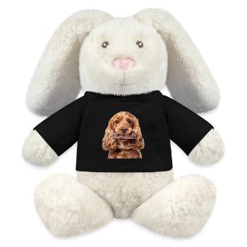 Cocker Spaniel - Lapin en peluche recyclé MiniFeet® Crème - noir - Devant