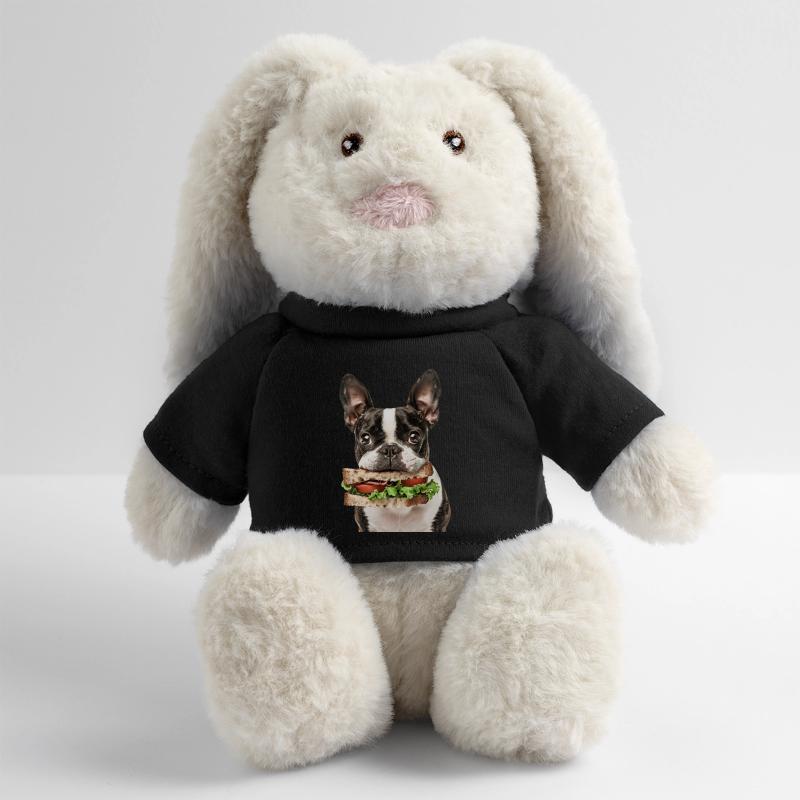Boston Terrier MiniFeet® RecycelHase® Creme