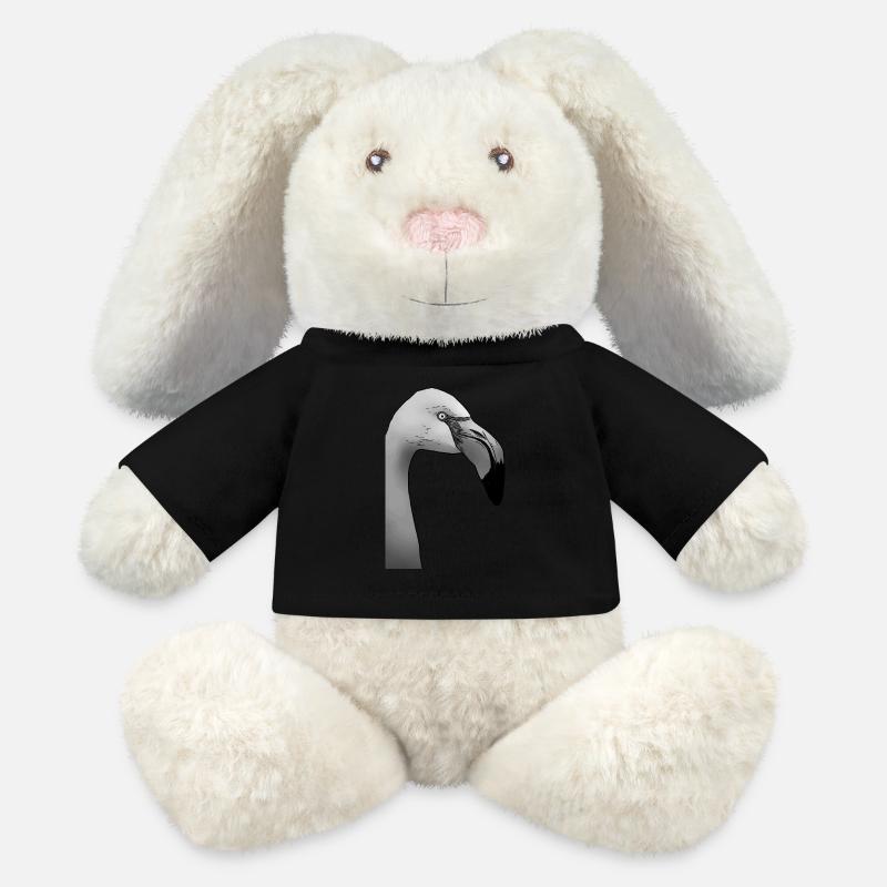 Flamingo - MiniFeet® RecycelHase® Creme - Schwarz