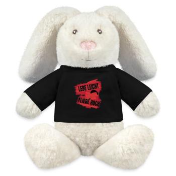 Live Light, Fly High - Paragliding Saying - MiniFeet® RecycelHase® Bunny Cream - black - Front