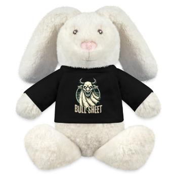 Bull Sheet Funny Illustration With Bull - MiniFeet® RecycelHase® Bunny Cream - black - Front
