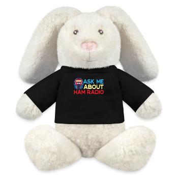 Posez-moi des questions sur la radio amateur - Lapin en peluche recyclé MiniFeet® Crème - noir - Devant