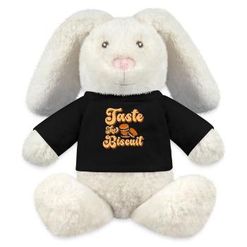 Schmecke den Keks Schmecke die Güte - MiniFeet® RecycelHase® Creme - Schwarz - Vorne