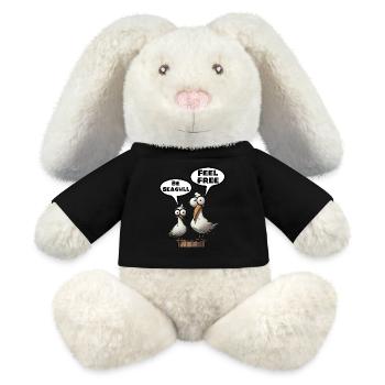 Die Bäädden Möwen - Be Seagull feel free Funshirt - MiniFeet® RecycelHase® Creme - Schwarz - Vorne