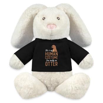 Loutre C’est mon costume humain Je suis - Lapin en peluche recyclé MiniFeet® Crème - noir - Devant