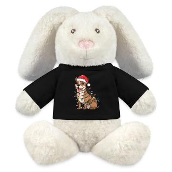 Staffordshire Bull Terrier Noël Lumières Noël - Lapin en peluche recyclé MiniFeet® Crème - noir - Devant