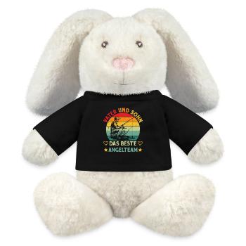 SOHN UND VATER DAS BESTE ANGELTEAM Männer Angler - MiniFeet® RecycelHase® Creme - Schwarz - Vorne
