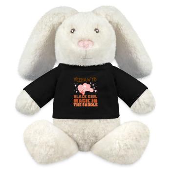 Fille noire magie en selle histoire noire - Lapin en peluche recyclé MiniFeet® Crème - noir - Devant