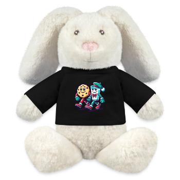 Biscuit and milk in a friendship march - MiniFeet® RecycelHase® Bunny Cream - black - Front