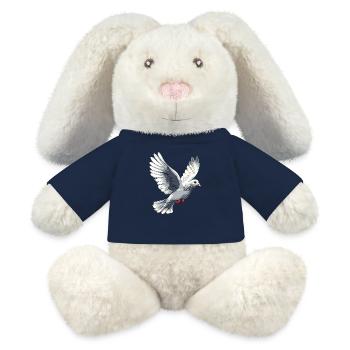 Taube Weiß Frieden Peace Ringeltaube Weiße Tauben - MiniFeet® RecycelHase® Creme - French Navy - Vorne
