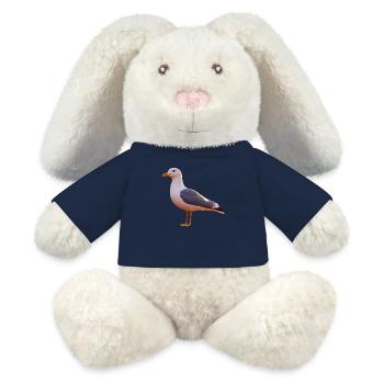 Möwe Strand Meer Nordsee Ostsee Silbermöwe Möwen - MiniFeet® RecycelHase® Creme - French Navy - Vorne