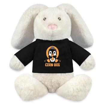 Niedlicher Pinguin Mit Corn Dog - MiniFeet® RecycelHase® Creme - Schwarz - Vorne