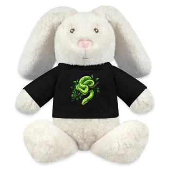 Arbre vert Python Serpents Amoureux Terrarium - Lapin en peluche recyclé MiniFeet® Crème - noir - Devant