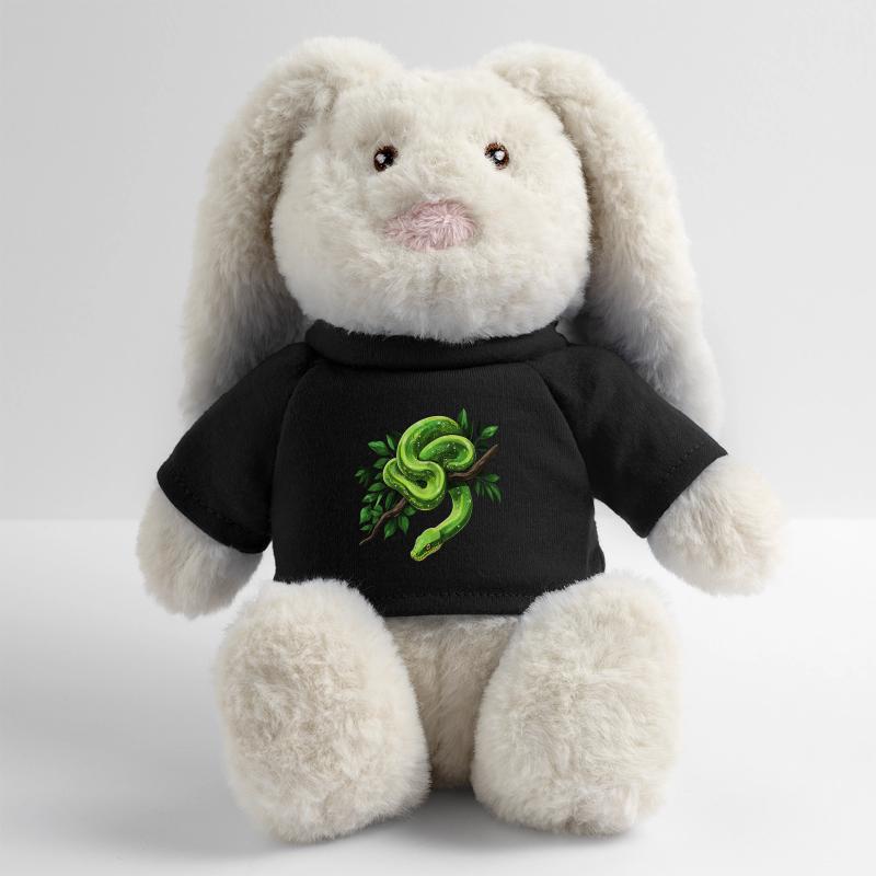 Arbre vert Python Serpents Amoureux Terrarium Lapin en peluche recyclé MiniFeet® Crème