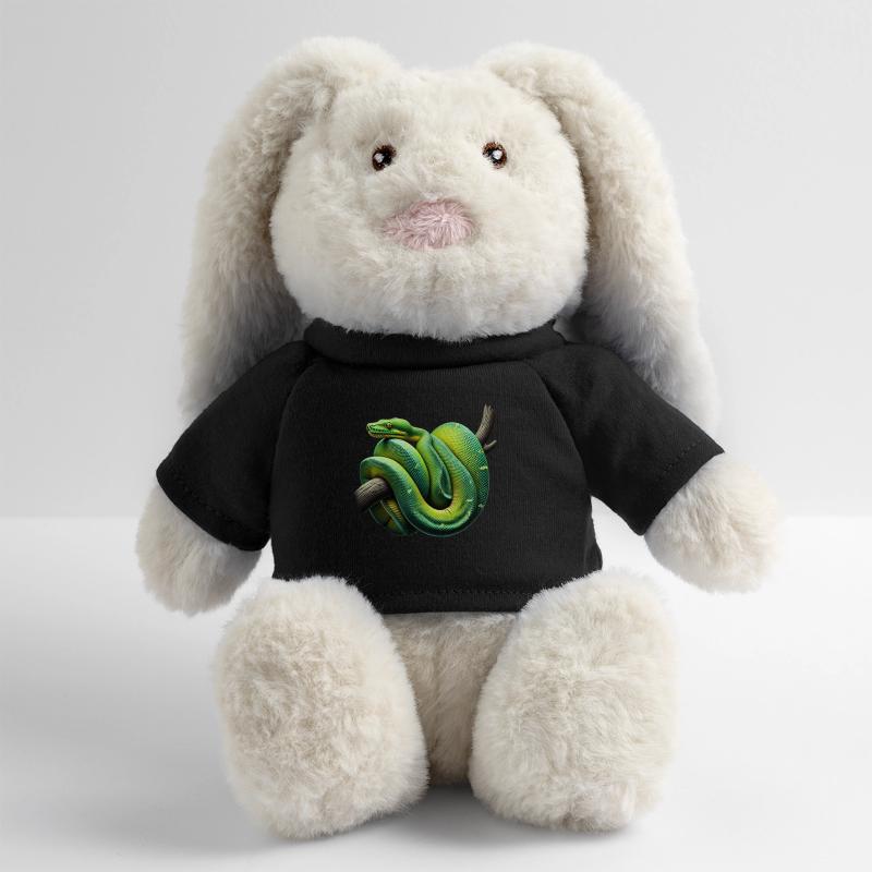 Arbre vert Python Serpents Amoureux Terrarium Lapin en peluche recyclé MiniFeet® Crème
