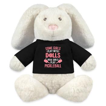 Pickleball Saying Girl Joke Pickleball Gift - MiniFeet® RecycelHase® Bunny Cream - black - Front