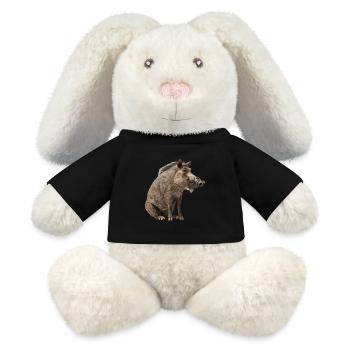 Warzenschwein - MiniFeet® RecycelHase® Creme - Schwarz - Vorne