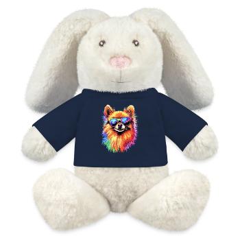 Zwergspitz Pommeraner Pom Süßer Deutscher Spitz - MiniFeet® RecycelHase® Creme - French Navy - Vorne