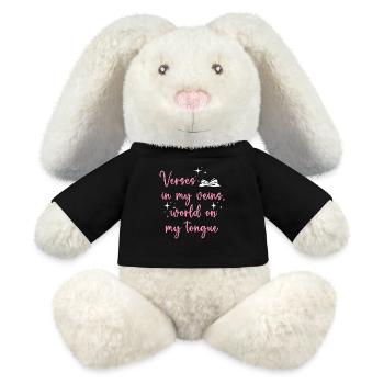 Poetry Slam Schriftsteller Poet Literatur Slam - MiniFeet® RecycelHase® Creme - Schwarz - Vorne