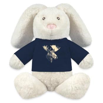 Orignal, Mosses, Bull, Eli, Bois, Cerf, Orignal sauvage - Lapin en peluche recyclé MiniFeet® Crème - bleu marine - Devant