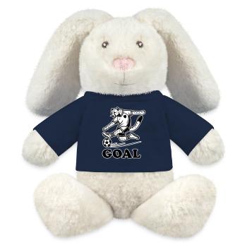 Fußball Cheeta - "Tor" Design - MiniFeet® RecycelHase® Creme - French Navy - Vorne