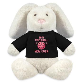 Pickleball Saying Mom Funny Pickleball Gift - MiniFeet® RecycelHase® Bunny Cream - black - Front