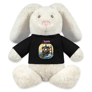 Hamburg Sea Dog Captain Lighthouse Sailing Ship Moin - MiniFeet® RecycelHase® Bunny Cream - black - Front