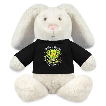 Lettuce Romaine Calm – Funny Salad Yoga - MiniFeet® RecycelHase® Bunny Cream - black - Front