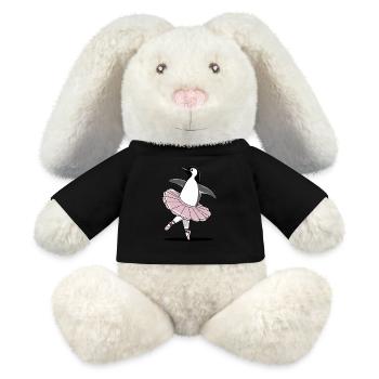 Elégant pingouin en tutu de ballet - Lapin en peluche recyclé MiniFeet® Crème - noir - Devant