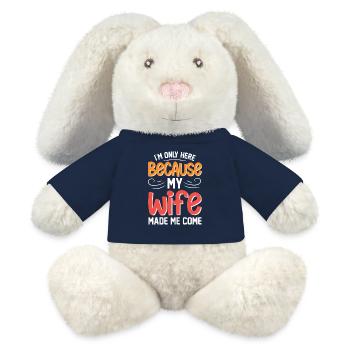 Humorous Husband Saying Design - MiniFeet® RecycelHase® Bunny Cream - french navy - Front