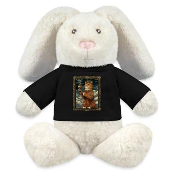 Medieval Cat in Picture Frame Art Crown - MiniFeet® RecycelHase® Bunny Cream - black - Front