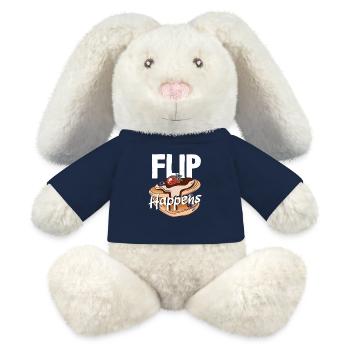 Pancakes Flip Happens Amusant Petit déjeuner - Lapin en peluche recyclé MiniFeet® Crème - bleu marine - Devant