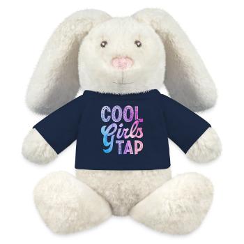 Filles cool dansant claquettes - Lapin en peluche recyclé MiniFeet® Crème - bleu marine - Devant