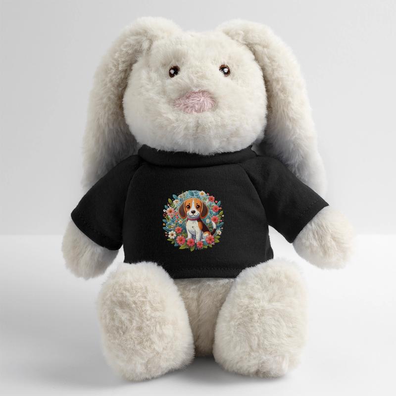 Fleurs de beagle Lapin en peluche recyclé MiniFeet® Crème