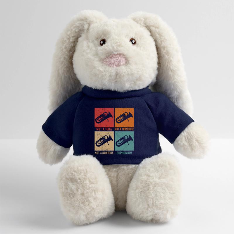 Euphonium – Pas de tuba, pas de trombone Lapin en peluche recyclé MiniFeet® Crème