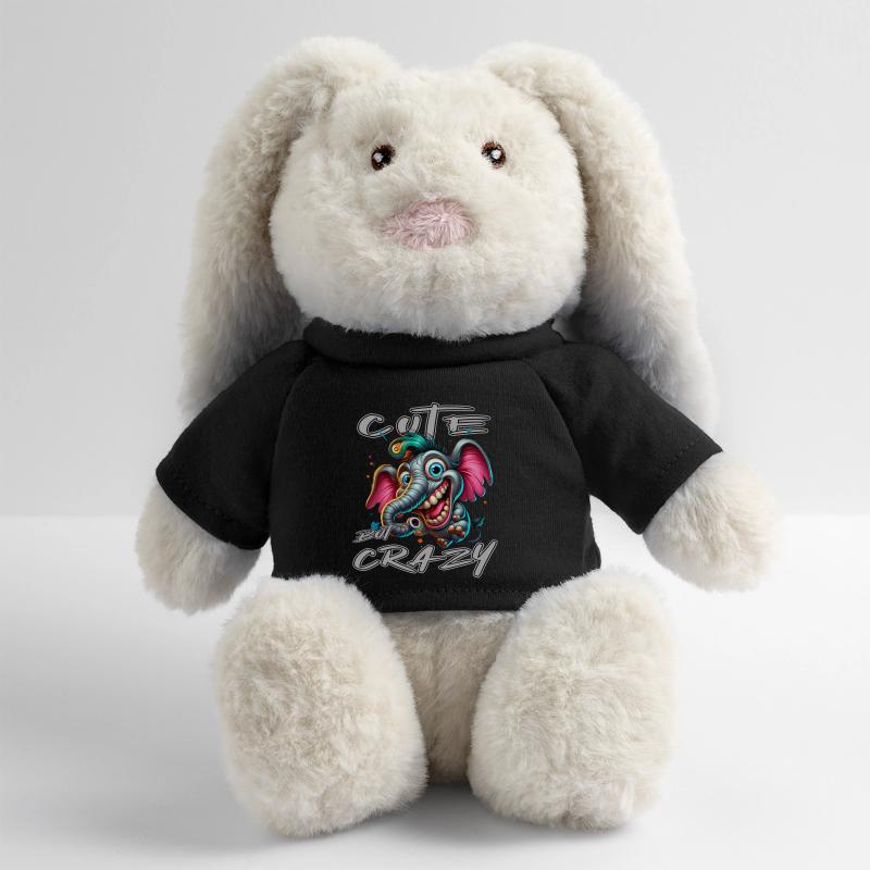 Cute but Crazy Elephant Comic Style MiniFeet® RecycelHase® Bunny Cream