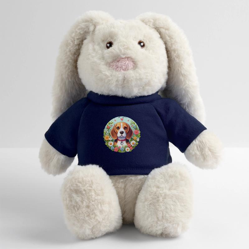 Fleurs de beagle Lapin en peluche recyclé MiniFeet® Crème